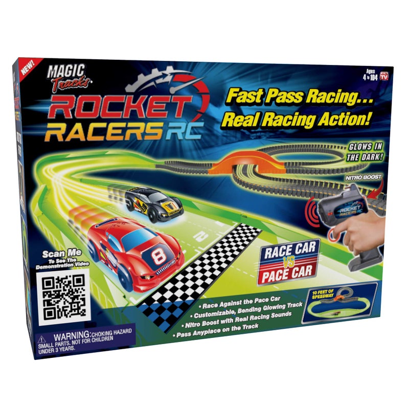Ontel Magic Tracks Rocket Racers Remote Controlled Race Car vs Pace Car Track Set (MTRR-MC4/2) - Image 1